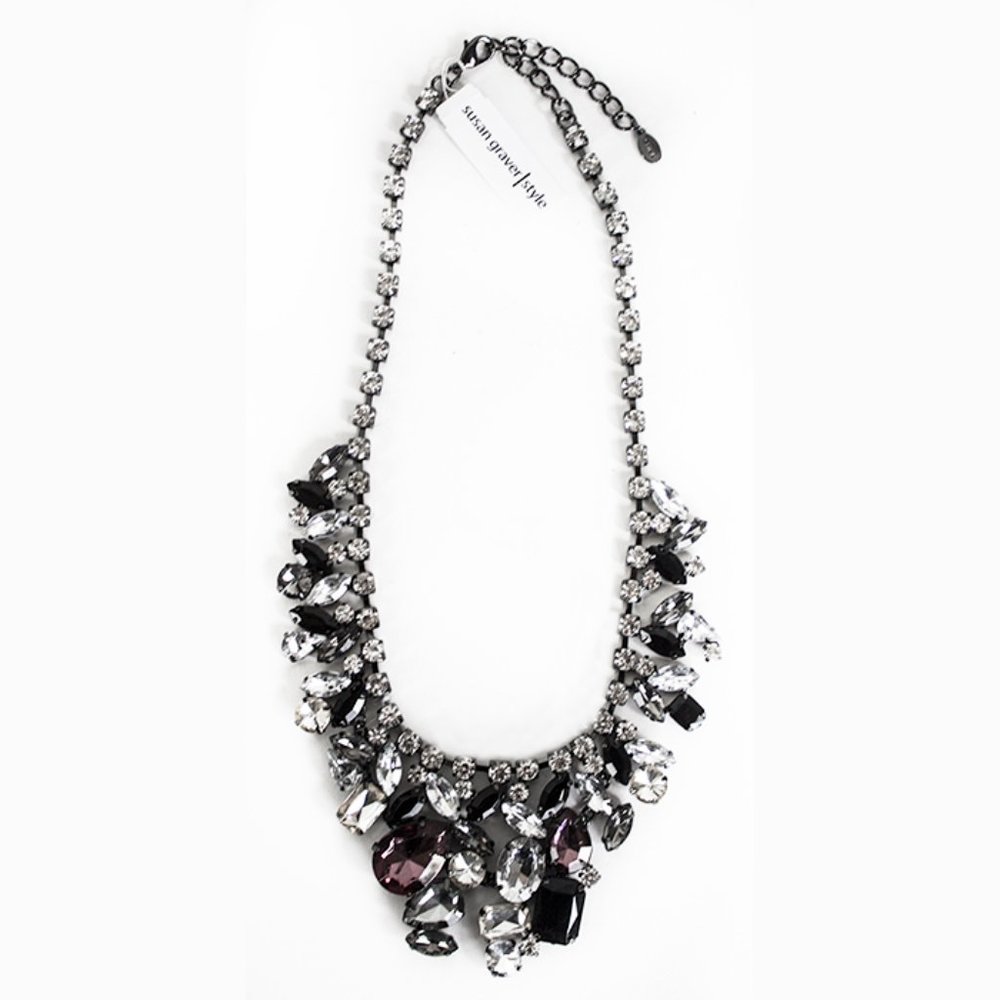 Susan Graver Statement Necklace Rhinestones
